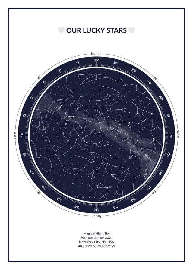 Example star map poster in the Astronomer style